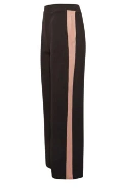 YOURS PETITE Curve Black Side Stripe Wide Leg Trousers -Luna Looks Zone e3c413d4 25d9 4e 174492 X1