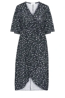 YOURS LONDON Curve Grey Leopard Midi Wrap Dress -Luna Looks Zone e401cf1f 70a8 4b 157868 F