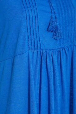 YOURS Curve Cobalt Blue Burnout Tie Neck Vest Top -Luna Looks Zone e4a37302 3124 43 300871 Z