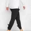 YOURS LONDON Curve Black Bow Hem Tapered Trousers