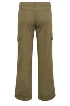 YOURS PETITE Curve Khaki Green Twill Cargo Trousers -Luna Looks Zone e4e0607f 0bcf 44 174538 Y