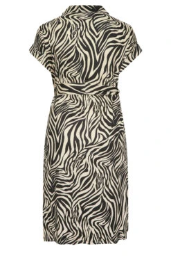 YOURS Curve Black & White Zebra Print Spilt Hem Midaxi Shirt Dress -Luna Looks Zone e506d942 fd75 4c 302079 Y