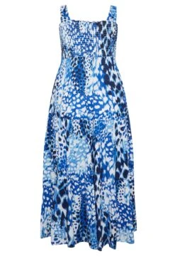 YOURS Curve Blue Animal Markings Shirred Strappy Sundress -Luna Looks Zone e5deac03 67a8 44 137352 Y