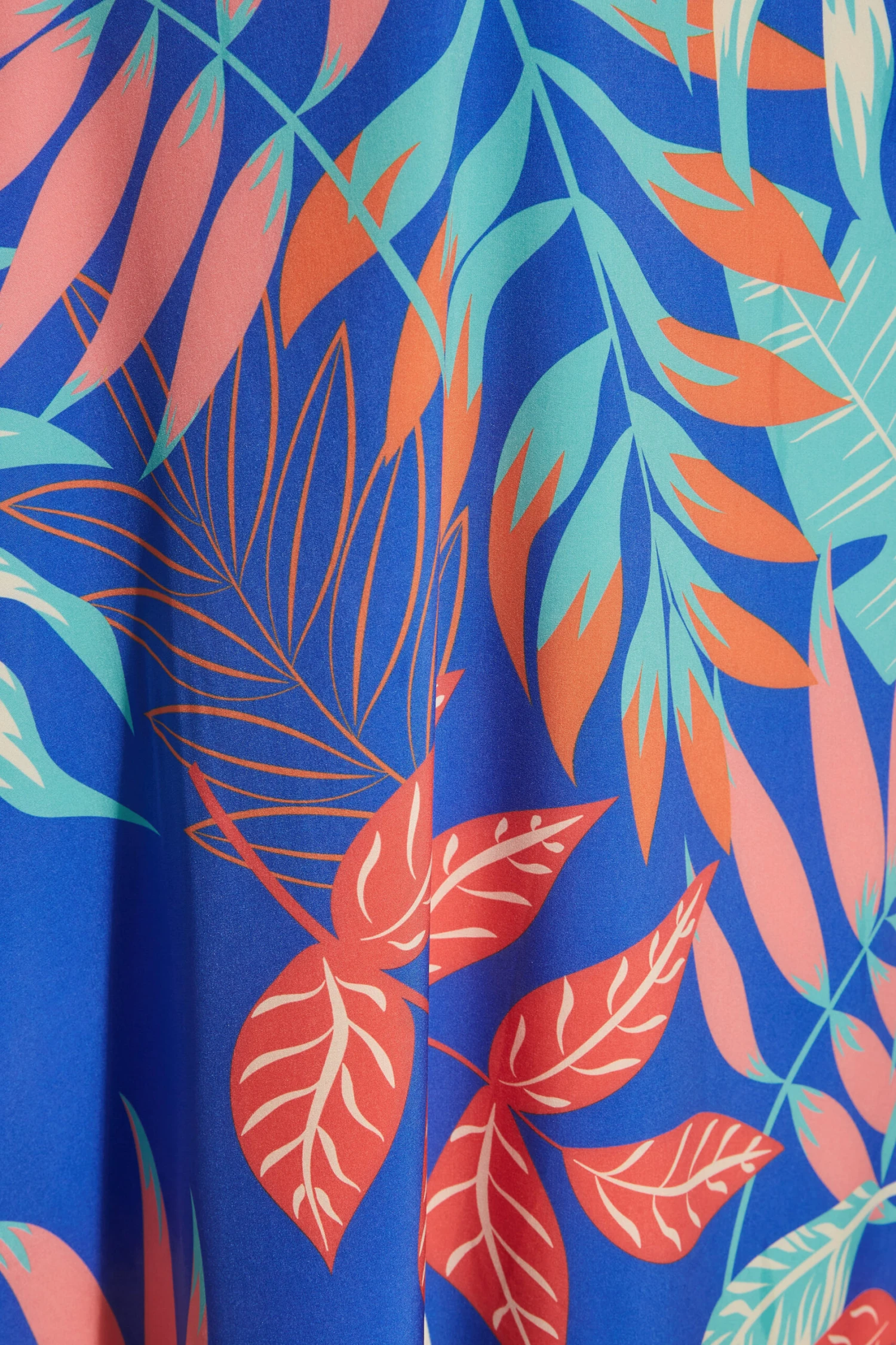 YOURS Curve Blue Leaf Print Collared Tunic Top 4 YOURS Curve Blue Leaf Print Collared Tunic Top - Image 4