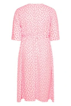 YOURS LONDON Curve Pink Polka Dot Midi Wrap Dress -Luna Looks Zone e6634fb7 9721 4c 161732 Y