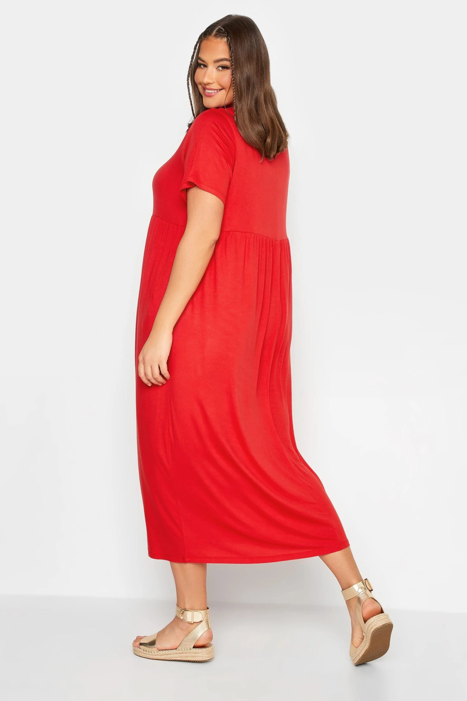 LIMITED COLLECTION Curve Red Pocket Maxi Dress 2 LIMITED COLLECTION Curve Red Pocket Maxi Dress - Image 2