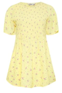 YOURS Curve Yellow Floral Print Shirred Top 10 YOURS Curve Yellow Floral Print Shirred Top -Luna Looks Zone e72277cd 92b2 43 330066 X
