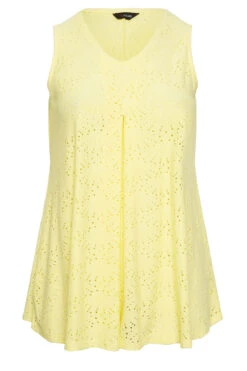 YOURS Curve Pastel Yellow Pointelle Vest Top 8 YOURS Curve Pastel Yellow Pointelle Vest Top -Luna Looks Zone e83605d0 98e9 45 301840 X