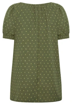 YOURS Curve Khaki Green Gypsy Dobby Top -Luna Looks Zone e8f1e171 a157 46 174282 Y