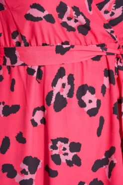 YOURS LONDON Curve Bright Pink Leopard Print Midi Wrap Dress -Luna Looks Zone e8fa96ff f76e 4b 161388 S