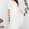 LUXE Curve White Sequin Hand Embellished Bridal Maxi Dress