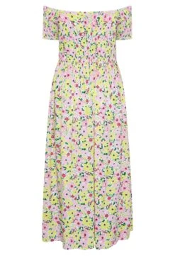 YOURS Curve White Floral Print Shirred Maxi Dress -Luna Looks Zone e9886273 cee8 49 137342 Y