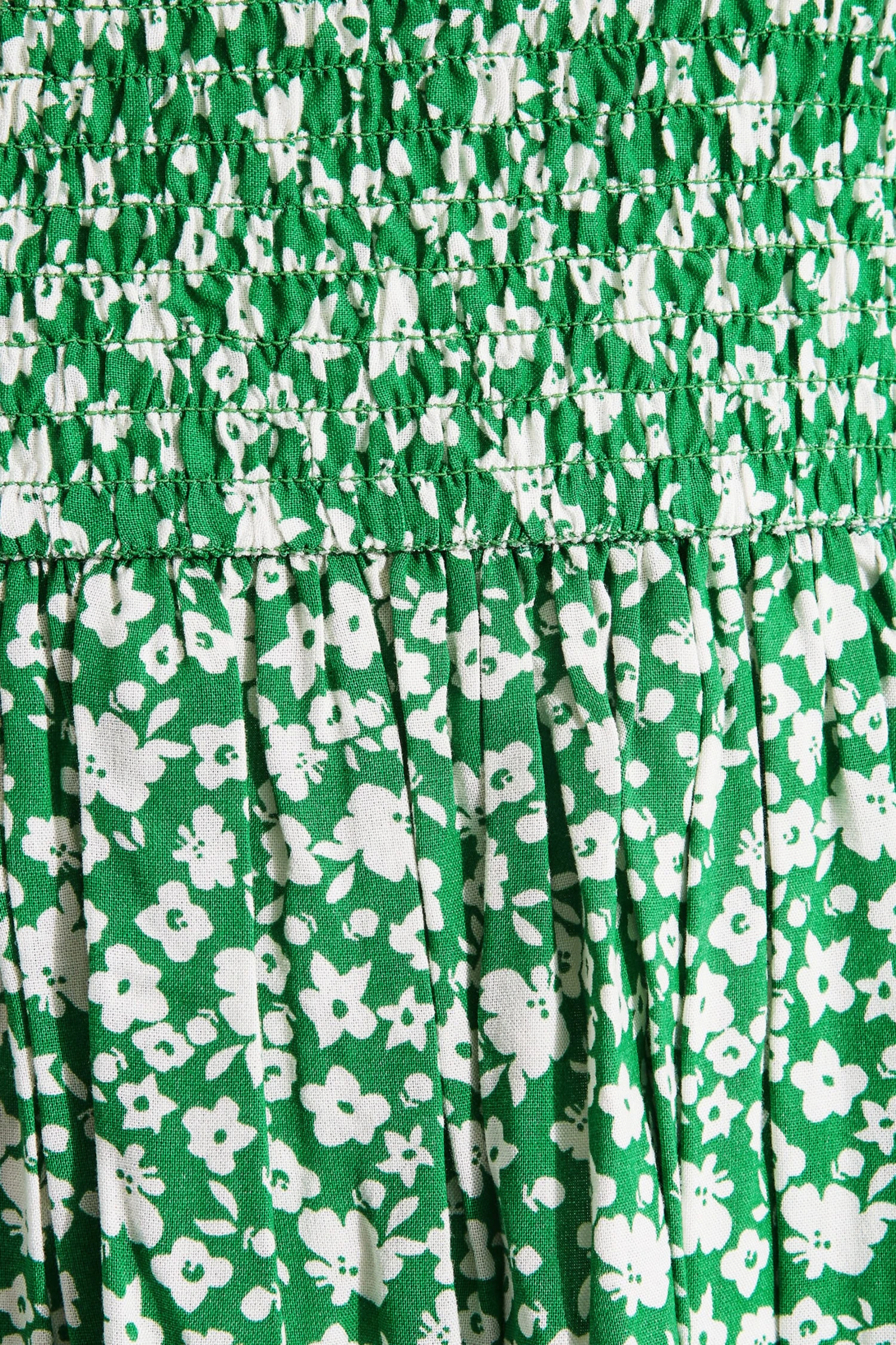 YOURS Curve Green Floral Shirred Bardot Maxi Dress 4 YOURS Curve Green Floral Shirred Bardot Maxi Dress - Image 4