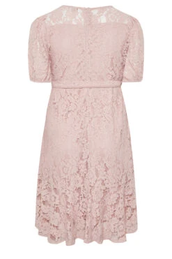 YOURS LONDON Curve Light Pink Floral Lace Skater Dress -Luna Looks Zone e9b439a9 b360 40 161996 Y