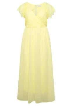 YOURS LONDON Curve Yellow Lace Detail Wrap Maxi Dress -Luna Looks Zone ea6f770b 9ebc 4c 161894 X