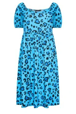 LIMITED COLLECTION Curve Blue Leopard Print Midaxi Dress 12 LIMITED COLLECTION Curve Blue Leopard Print Midaxi Dress -Luna Looks Zone eacb467f e55a 41 215828 X