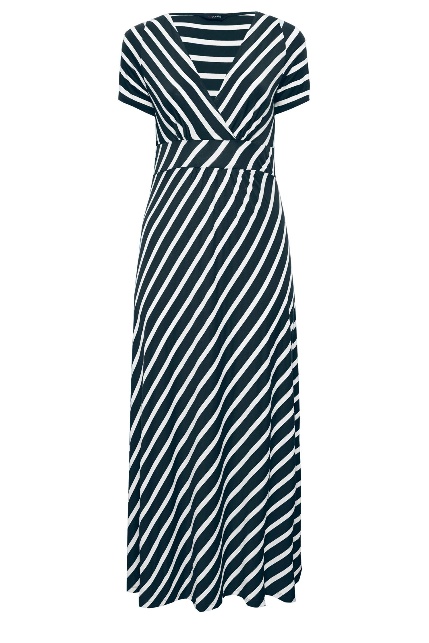 YOURS Curve Navy Blue Stripe Print Swing Dress 5 YOURS Curve Navy Blue Stripe Print Swing Dress - Image 5
