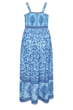 LIMITED COLLECTION Curve Blue Floral Border Print Maxi Dress -Luna Looks Zone eaf9ba41 21e1 4b 215799 Y