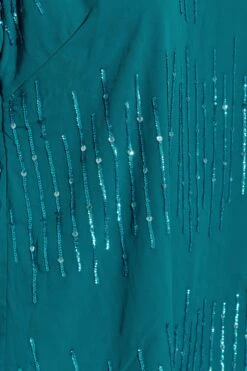 LUXE Curve Teal Blue Sequin Hand Embellished Top -Luna Looks Zone eb207a9e 38f6 48 161601 Z