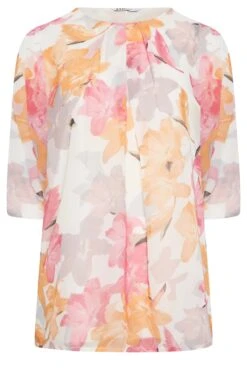 YOURS Curve White Floral Blouse -Luna Looks Zone eb239561 efe4 47 330078 X