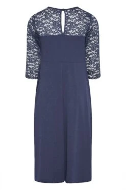 YOURS LONDON Curve Navy Blue Lace Sweetheart Midi Dress -Luna Looks Zone eb5a24b5 6085 49 162028 Y