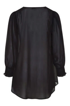 YOURS LONDON Curve Black Balloon Sleeve Shirt -Luna Looks Zone eb67d234 dd1f 43 157659 BK
