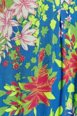 YOURS Curve Blue Front Print Pleat Front Dress -Luna Looks Zone eb99c32b 5680 4a 301000 Z