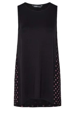 YOURS Curve Black Back Polka Dot Print Vest Top -Luna Looks Zone ebafce7f d861 43 302248 X