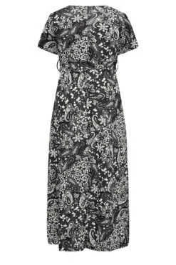 YOURS Curve Black Paisley Print Wrap Maxi Dress -Luna Looks Zone ebf8022e 384b 47 302074 Y