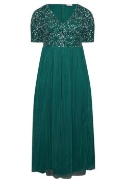 LUXE Curve Forest Green Sequin Hand Embellished Maxi Dress 10 LUXE Curve Forest Green Sequin Hand Embellished Maxi Dress -Luna Looks Zone ecd83038 de15 41 161988 X