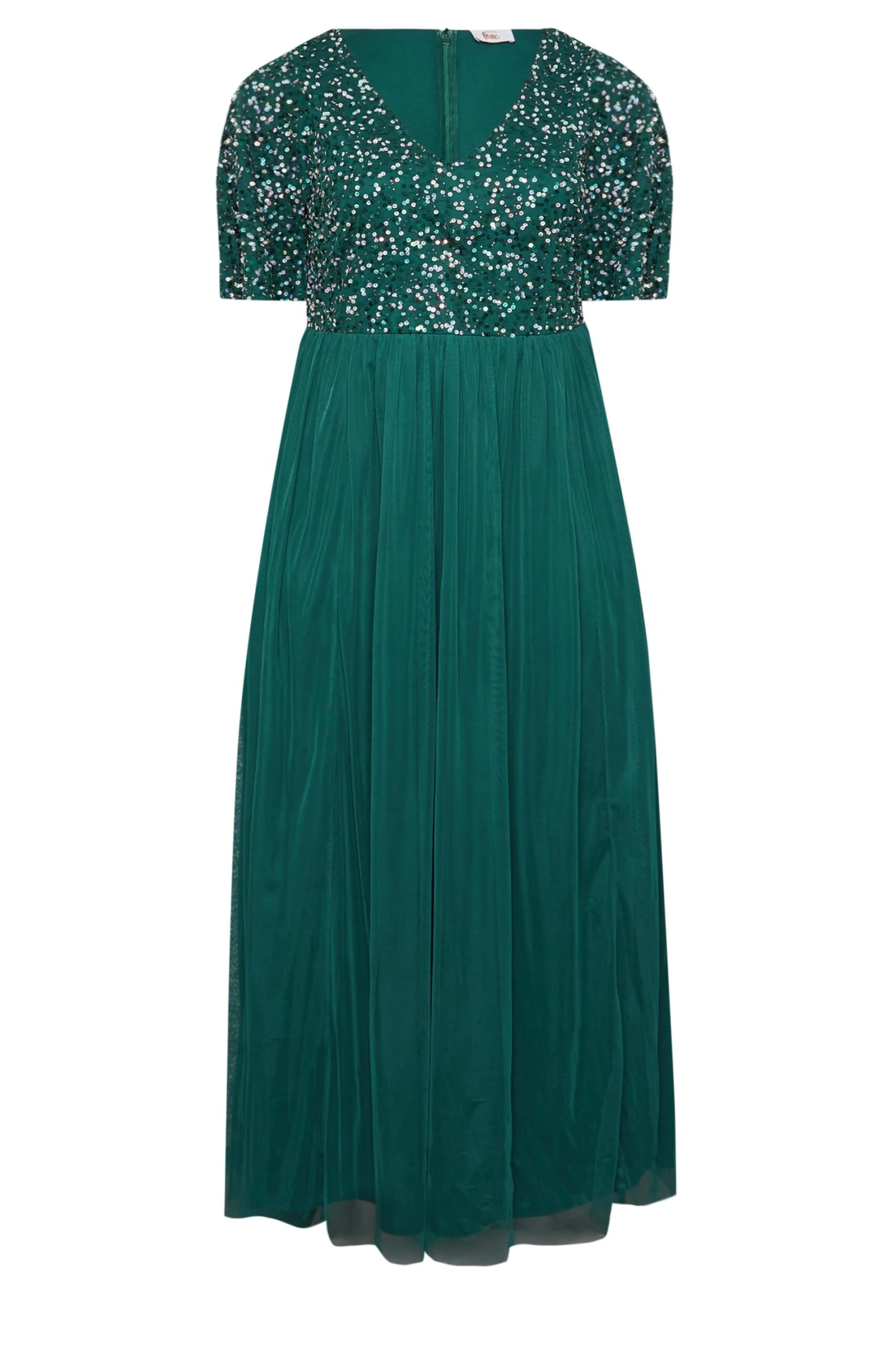 LUXE Curve Forest Green Sequin Hand Embellished Maxi Dress 5 LUXE Curve Forest Green Sequin Hand Embellished Maxi Dress - Image 5