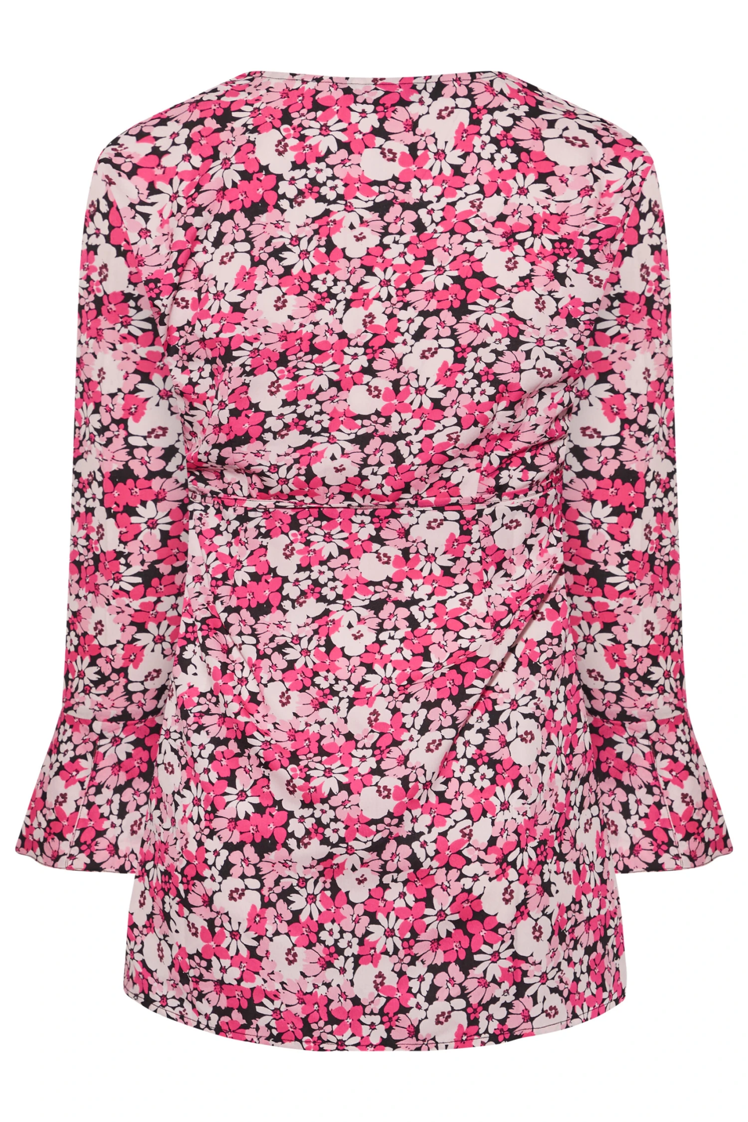 LIMITED COLLECTION Curve Pink Floral Print Wrap Top 6 LIMITED COLLECTION Curve Pink Floral Print Wrap Top - Image 6