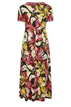 YOURS Curve Black Leaf Print Front Tie Maxi Dress -Luna Looks Zone eed6c785 dc6c 41 302062 Y