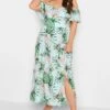 YOURS LONDON Curve Blue Tropical Print Maxi Dress