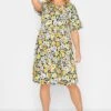 YOURS PETITE Curve Yellow Floral Print Smock Dress