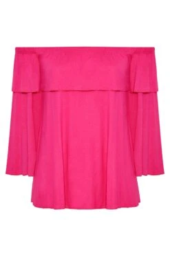 LIMITED COLLECTION Curve Hot Pink Frill Bardot Top 10 LIMITED COLLECTION Curve Hot Pink Frill Bardot Top -Luna Looks Zone f03ff583 17e3 41 214958 X