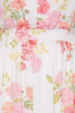 YOURS Curve White Floral Print Dipped Hem Midi Dress -Luna Looks Zone f0eff685 5539 45 137329 Z