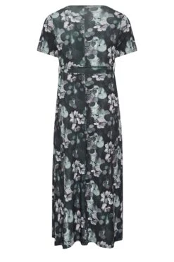 YOURS Curve Black V-Neck Floral Wrap Dress -Luna Looks Zone f1139ac9 a775 4b 302165 Y