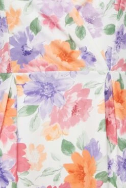 YOURS PETITE Curve White Floral Dipped Hem Midi Dress -Luna Looks Zone f1de9476 fb36 4d 174554 Z