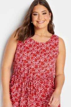 YOURS Curve Pink Floral Ditsy Print Mini Dress -Luna Looks Zone f20bf49e b384 49 137282 D