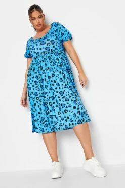 LIMITED COLLECTION Curve Blue Leopard Print Midaxi Dress 8 LIMITED COLLECTION Curve Blue Leopard Print Midaxi Dress -Luna Looks Zone f222b290 f855 40 215828 C