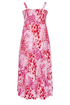 YOURS Curve Pink Animal Markings Shirred Strappy Sundress -Luna Looks Zone f225c29e c92e 40 137353 Y