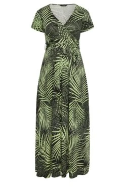 YOURS Curve Green Leaf Print Wrap Maxi Dress 10 YOURS Curve Green Leaf Print Wrap Maxi Dress -Luna Looks Zone f24ae74f 9dfa 4e 301603 X