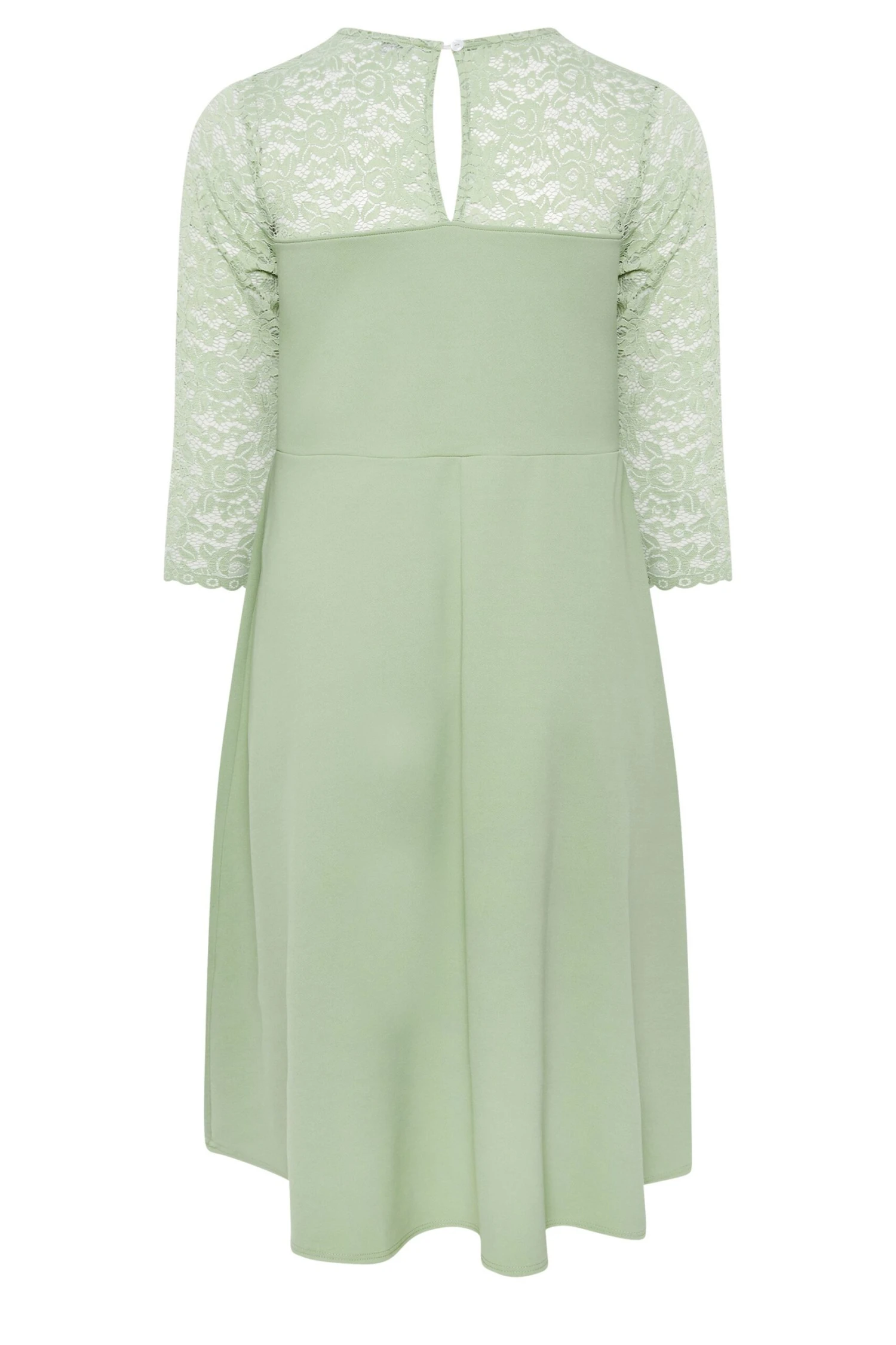 YOURS LONDON Curve Sage Green Lace Sweetheart Midi Dress 6 YOURS LONDON Curve Sage Green Lace Sweetheart Midi Dress - Image 6