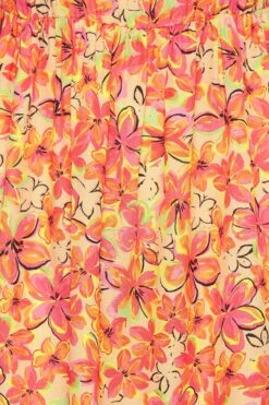 LIMITED COLLECTION Curve Orange Floral Frill Cold Shoulder Midi Dress -Luna Looks Zone f27bc442 d6e4 45 215544 Z