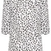 YOURS PETITE Curve White Animal Print Cotton Henley Top