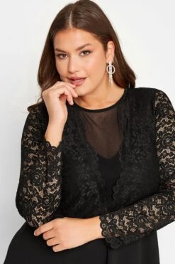 YOURS LONDON Curve Black Lace Plunge Skater Dress -Luna Looks Zone f31f4569 64f4 4e 161905 D