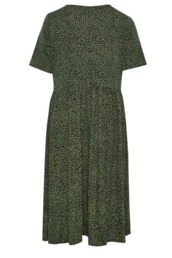 YOURS Curve Green Leopard Print Midi Smock Dress -Luna Looks Zone f41d8bc3 42bb 42 137563 Y