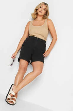 YOURS Curve Black Chino Shorts