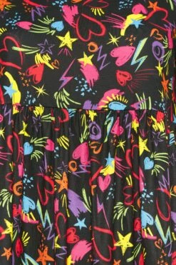 LIMITED COLLECTION Curve Black Scribble Print Smock Dress -Luna Looks Zone f6065329 b067 45 215777 Z